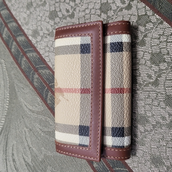 burberry Other - Burberry Brown and Cream Key Card Holder with Classic Check Pattern